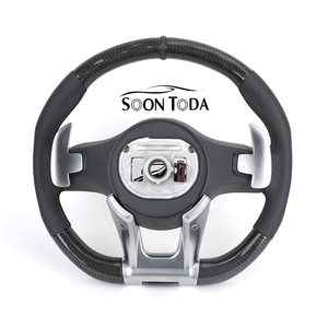 Volant <span class=keywords><strong>sport</strong></span> en cuir et fibre de carbone personnalisé noir pour Mercedes-Benz Classe E W213/W212/W176/W221/W222/C292/GLE W166 E53 - Product Image 2