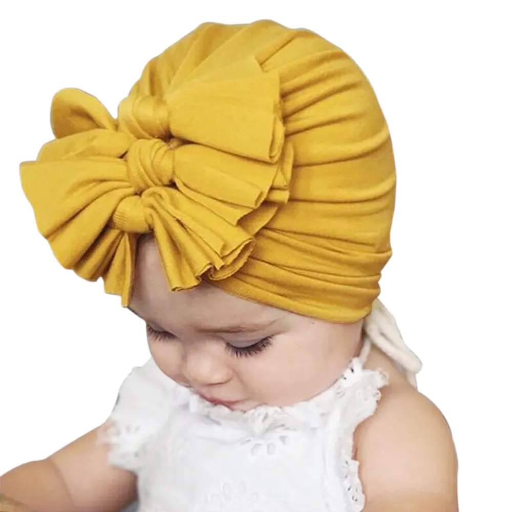 Chapéu turbante infantil, bandana para bebês, recém-nascidos, arco amarrado, acessórios para cabelo, 2835