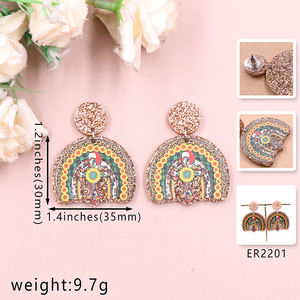 Pendientes colgantes de árbol de Navidad bebé hace frío fuera Santa pan de jengibre perezoso joyería acrílica para mujeres enteras - Product Image 6