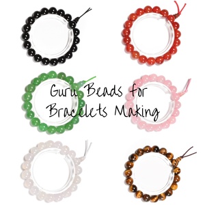 Commercio all'ingrosso citrino Guru perlina 6mm 8mm 10mm 12mm 14mm 3 fori T-perline per Mala perline gioielli bracciali - Product Image 5