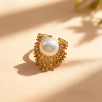 Bagues en laiton plaqué or 18 carats, design géométrique, ajustables, tendance, élégantes, pour femmes, à porter tous les jours, style éternité