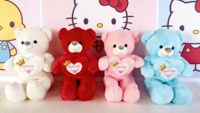 Boneka Beruang Gemuk Kustom, Boneka Teddy Raksasa, Mainan Plushie Penghibur Pernikahan, Lapisan Jala, Hasil Akhir Dicuci, Warna Pink dan Biru