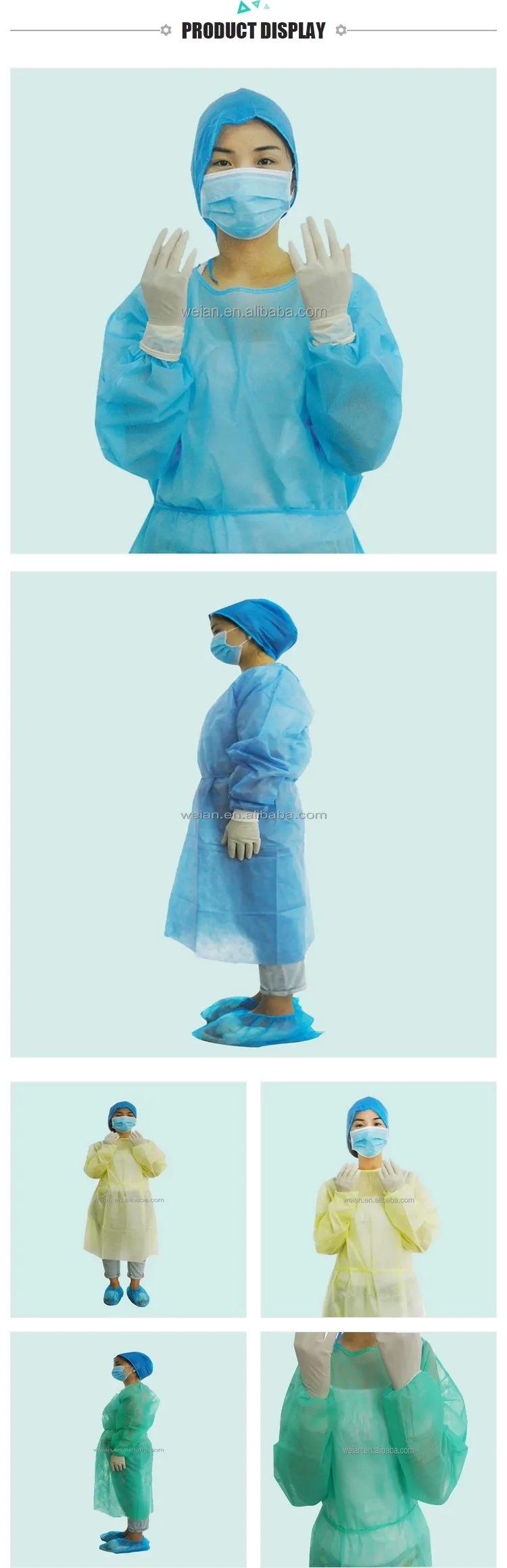 Nonwoven Clothing Light Weight Disposable Gown PPE Medical Gowns Lower Price