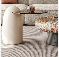 Table basse de luxe moderne et design pour salon, ensemble de tables rondes créatives au design italien de luxe pour petit appartement