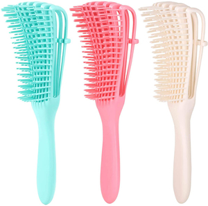 Popular del pelo Afro América 3A a 4C rizado ondulado <span class=keywords><strong>Crespo</strong></span> ¿4 piezas de cerdas de Nylon cepillo desenredante/ - Product Image 2