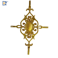 Connecteur décoratif en plastique plaqué or, motif barre géorgienne et fleur, pour grille de sécurité, clôture, portail, porte, balcon