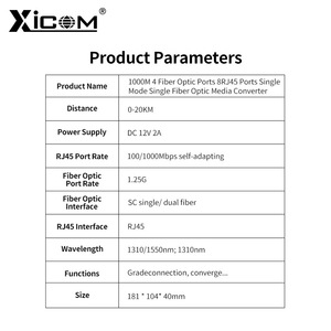 Placa PCBA de Switch XICOM 1000M Gigabit de 4 Fibra y 8 Puertos, Módulo de Red de 12V, Fibra Única/Doble, Full/Half Duplex - Product Image 5