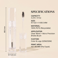 Bouteille de mascara vide transparente mignonne