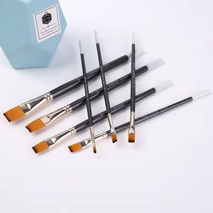 ชุดแปรงระบายสีน้ำหัวแบนหลายขนาด Keep Smiling Professional พร้อมขนแปรงไนลอน สำหรับระบายสีบนหินและเซรามิก - Product Image 5