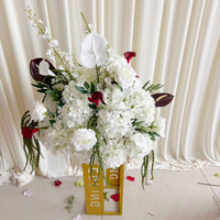 Hochzeitsblumenarrangements MoKtong Moderne Seiden-Grüne Hortensie 70cm Weiße Calla-Lilie Blumenball für Jubiläumsfeier