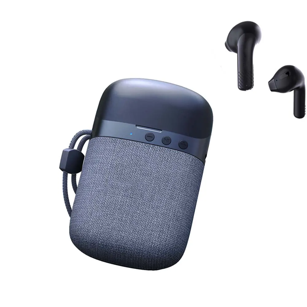 Keluaran baru 2024 grosir pabrik HF01 nyaman dengan earphone dan Speaker Kombo 2-in-1 Portabel Mini