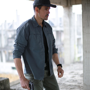 Camicia a maniche corte a <span class=keywords><strong>manica</strong></span> lunga sportiva all'aperto verde <span class=keywords><strong>vestiti</strong></span> ad asciugatura rapida - Product Image 5