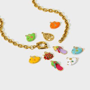 Pendentif en zircon en acier inoxydable, best-seller pour enfants, pour les grossistes, finition PVD or rose, design léger et renforcé - Product Image 1