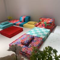 Offre Spéciale moderne fantaisie coloré matelas sectionnel velours tissu modulaire Mahjong canapé salon arabes canapés pour designer