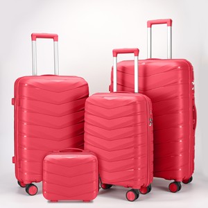 20-24 inch PP Xe đẩy trường hợp chống trộm kết hợp khóa xuyên biên giới nhôm nóng lên hành lý Bộ Spinner Vali - Product Image 4