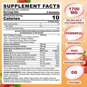 Gummies de collagène à marque privée OEM/ODM avec vitamines pour la beauté des cheveux et de la peau, saveur fraise, 2 gummies par jour, flacon de 60 unités - Product Image 3