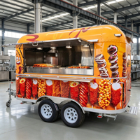 Remolque de Comida para Hot Dogs Totalmente Equipado, Remolque de Venta de Corn Dogs, Remolque de Cocina Móvil de Comida Rápida para Venta Ambulante