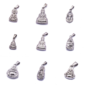 Mặt Dây Chuyền Phật Di Lặc Vàng Cho Nam Giới Phụ Nữ Thép Không Gỉ Tôn Giáo Trung Quốc Lucky Guan Yin Godness Of Mercy Pendant - Product Image 2