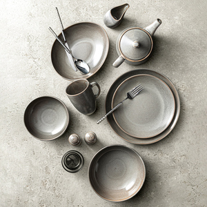 Vajilla de Cerámica Color Beige Nórdico, Platos de Porcelana <span class=keywords><strong>para</strong></span> Bistro, Hotel y Restaurante - Product Image 5