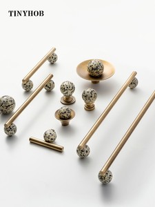 Tinyhob Nordic Art Kulp / Doğal Taş + Bronz Kulp ve Topuzlar Çekmece Kulpları Mutfak Dolabı Topuzları Mobilya Donanımı - Product Image 4