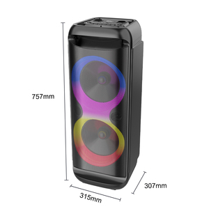 Dual 8 Inch Stereo <strong>Woofer</strong> Karaoke <strong>Speaker</strong> with 2 Microphones RGB Light HIFI Bass Wireless <strong>Bluetooth</strong> Tower Outdoor Party <strong>Speaker</strong> - Product Image 3