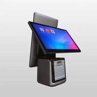 Google Play Android/Windows 15,6 + 15,6 Máquina registradora POS de pantalla única/doble con pantalla giratoria Lector de código QR NFC