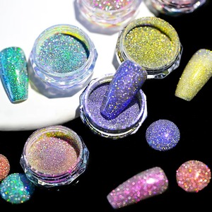 Set de 6 Colores de Polvo Brillante Reflectante para Uñas, Pigmento de Diamante Cristalino con Efecto Aurora, Polvo Decorativo para Uñas con Gel UV, Arte de Manicura - Product Image 4