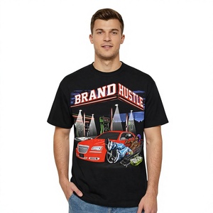 T-shirt formel à manches courtes pour homme, 100 % coton, col roulé, coupe classique, imprimé en sérigraphie, noir uni - Product Image 6
