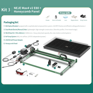 Lazer oyma makinesi NEJE Max 4 V2 E80 İşlevli optik güç 24W lazer kesim makinesi cnc ahşap yönlendirici - Product Image 3