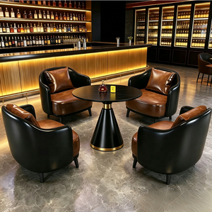 Conjunto de <span class=keywords><strong>Bar</strong></span> Industrial-Retro de Bambú para Exteriores con Sofá Tipo Booth y Sillas de Comedor para Cafeterías, Restaurantes y Bistrós - Product Image 1