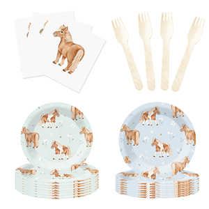 Juego de Vajilla con Temática de Animales de Granja DAMAI, Juego de Platos de Papel, Vasos de Papel, Servilletas Desechables para Fiestas de Cumpleaños y Fiestas Infantiles - Product Image 3