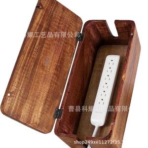 Caja de Almacenamiento de Madera con Tapa, Rectangular, de Madera Maciza, Organizador de Cables para Escritorio de Oficina, Tipo Vertical - Product Image 5