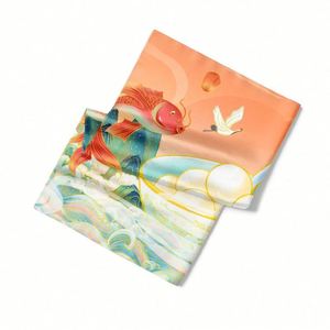 Women's Custom Printed Silk Scarf-Portable Promotional <b>Gift</b> for Comfort and Premium Look - Product Image 6