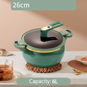6L Cuisine Soupe Pot Casserole Casserole Verre Couvercle Os Soupe Gaz Multi Fonction Émail Micro Pression Pot Cuisinière - Product Image 6