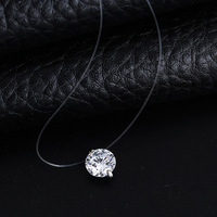 Zooying – collier de ligne de pêche Simple, invisible, transparent, chaîne de clavicule, vente en gros, collier court en zircon, larmes de sirène