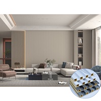 Panel Decorativo de Pared Interior para Villa o Apartamento, Diseño de Flauta WPC, Estilo Arco, Gran Formato