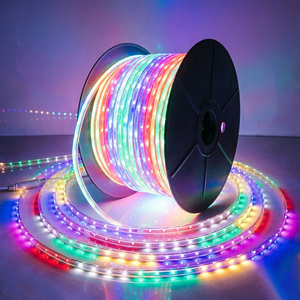 220V WS2812B RGB LED Strip <b>Lights</b> Waterproof Flowing Color Changing <b>Rope</b> <b>Light</b> for Outdoor Christmas Party Home Decoration - Product Image 1