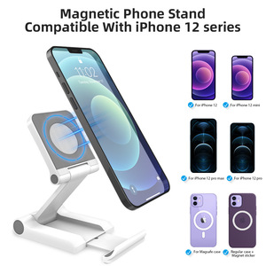 Magsafe Magnetic Desktop Phone Stand For Iphone 12 13 14 15 Foldable <b>Tablet</b> <b>Holder</b> Adjustable White Black - Product Image 2