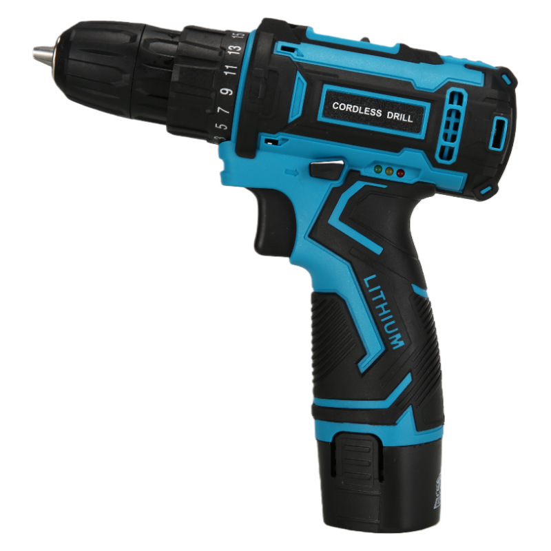 Nouvelle boîte à outils bleue à deux vitesses, 12V, double puissance et charge unique.