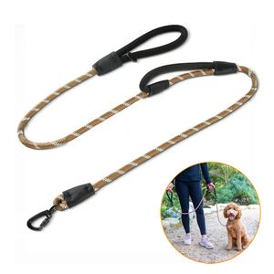 Cuerda trenzada de nailon duradero de entrenamiento Premium con logotipo personalizado, cuerda reflectante de plomo para perros, correa para mascotas para perros grandes con dos asas dobles - Product Image 1