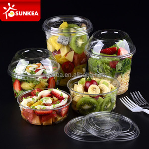 Vegetales ensalada <span class=keywords><strong>de</strong></span> frutas base redonda PET recipiente <span class=keywords><strong>de</strong></span> plástico con tapa - Product Image 3