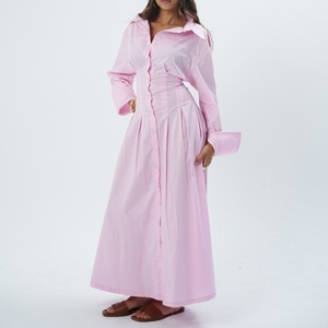 Vestido Camisero de Alta Calidad para Mujer, Primavera-Verano, Nuevo, Cuello Camisero, Cintura Imperio, Casual, Elegante, para Fiesta - Product Image 1