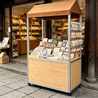 Chariot de présentation commercial mobile en profilé aluminium, stand roulant pour événements extérieurs et ventes éphémères