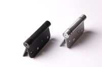 Charnière de porte à ressort d'angle encastrée moderne en acier inoxydable 304 satiné, épaisseur 2 mm, angle d'ouverture 180°, vente en gros sur mesure