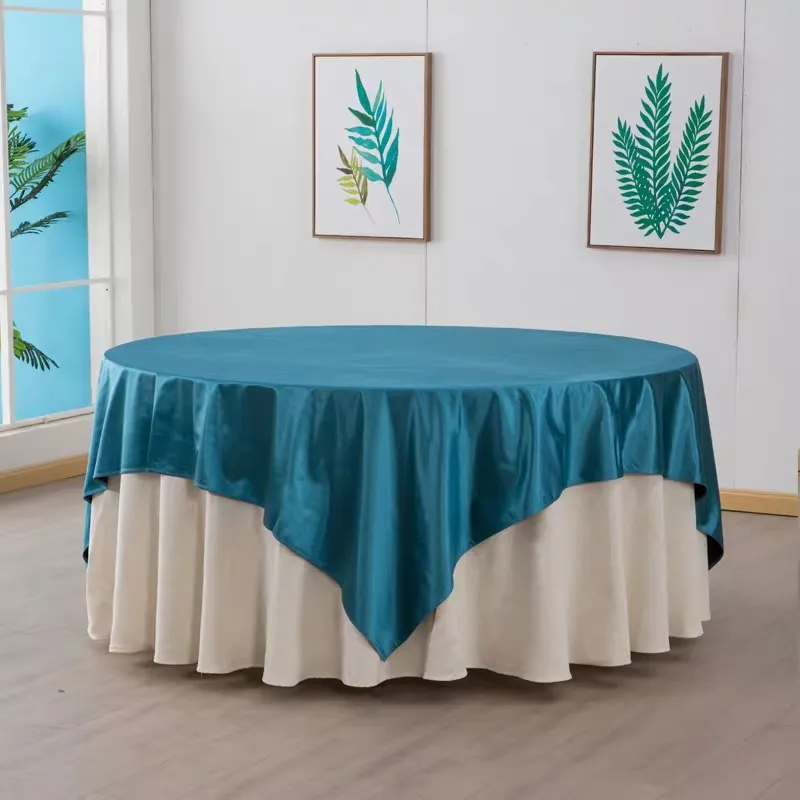 Individuelle quadratische Party-Polyester-Tischdecken Überzug türkis Tiffany Hochzeitstischdecke