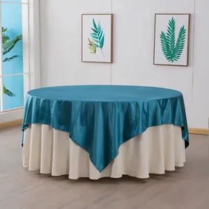 Custom Square Party Polyester Tablecloths Overlay Turquoise Tiffany Wedding Table Cloth
