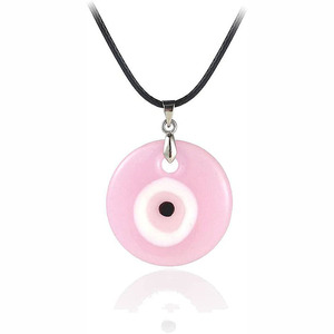 Collar de Ojo Turco con Diseño de Corazón Rosa y Cristal, Nuevo Diseño al por Mayor 2025, Collar con Colgante de Gota Redonda de Ojo Azul - Product Image 6