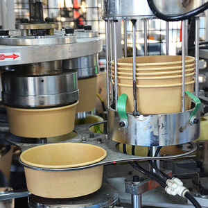 Senang dùng một lần giấy kraft Hộp bao bì thực phẩm bát 100 Bộ bát salad giấy kraft Bát 750ml 1000ml - Product Image 2