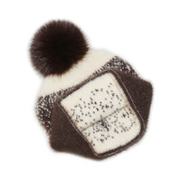 Automne hiver chapeaux pour femmes avec pompon transfrontalier nouveau imperméable à l'eau vison Jacquard tricoté hiver accessoires