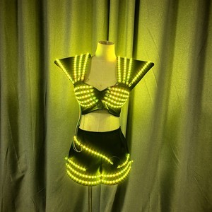 Conjunto de Ropa Luminosa LED Multicolor, Sujetador Luminoso, Chaleco, Pantalones Cortos Sexys, Disfraz Brillante para Espectáculos, Fiestas - Product Image 2
